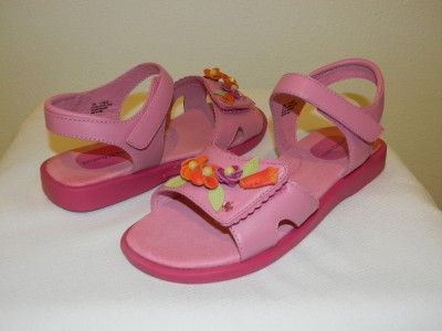 New Adorable Jumping Jacks Pink Leather Vanessa Velcro Sandals Girls
