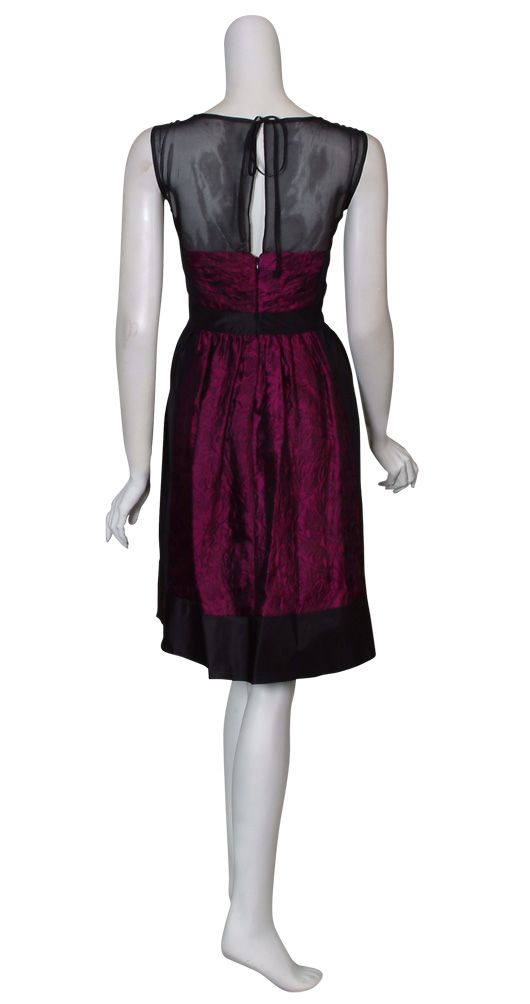 Jazzy Kay Unger Fitted Brocade Llusion Eve Dress 6 New