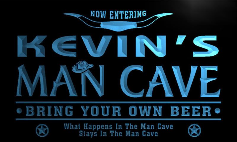 PB023 B Kevins Man Cave Beer Bar Room Neon Light Sign