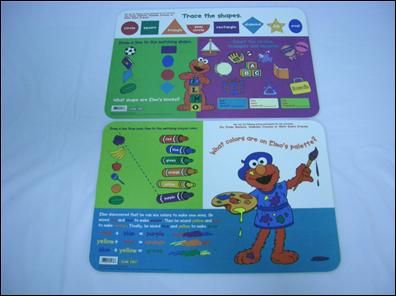 Sesame Street Place Mats For Kids Shapes Colors