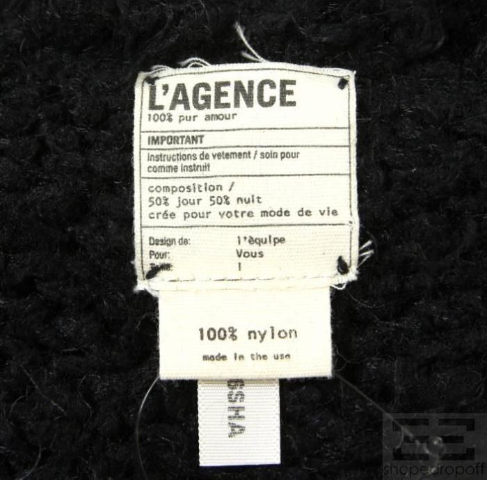 Agence Black Open Front Cardigan Sweater