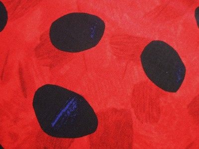 Andover Grouchy Ladybug Red Black Dot Eric Carle Fabric