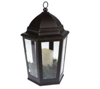 Bethlehem Lights 15 Battery Operated Candle Lantern with Greenery