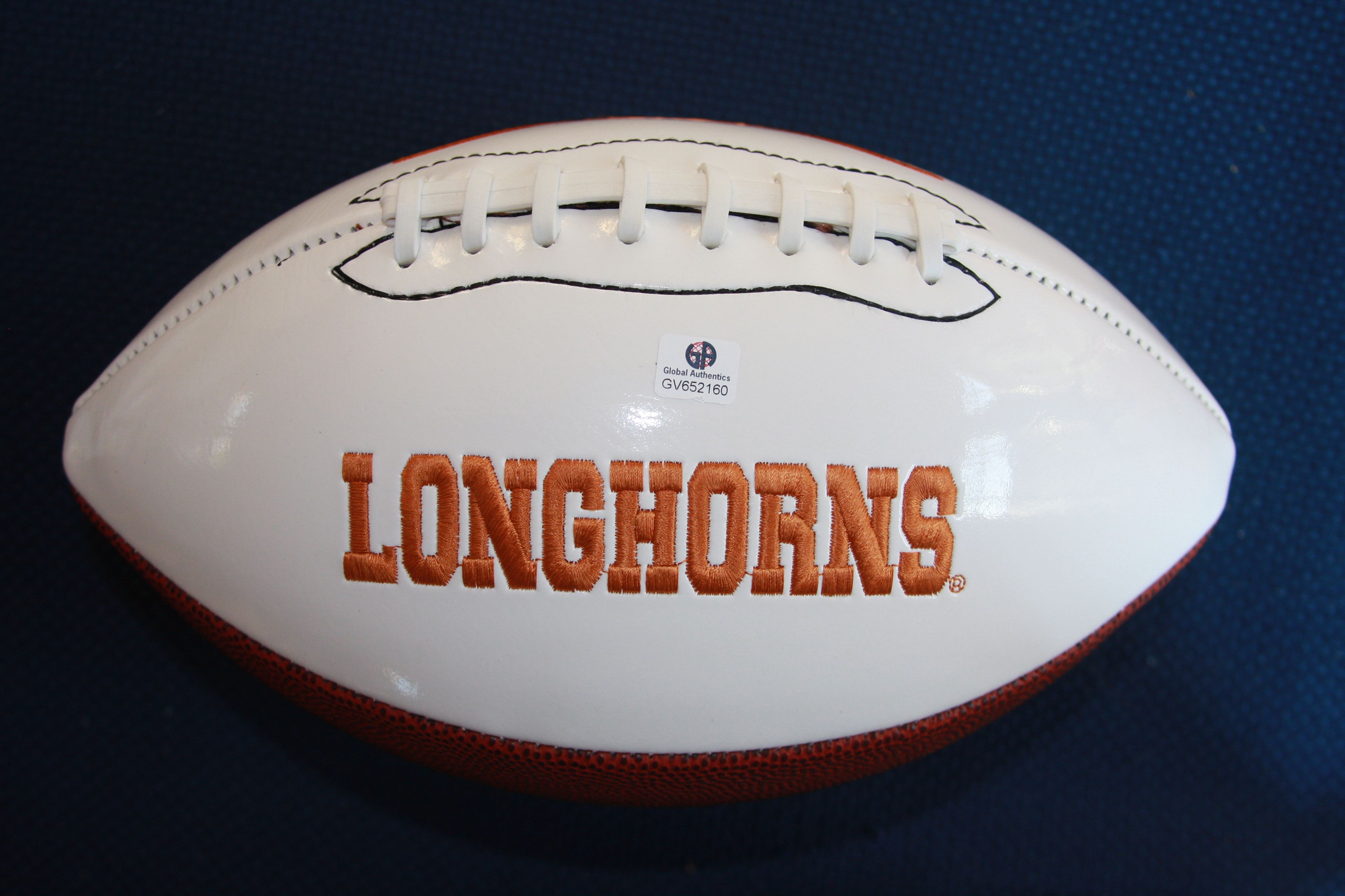 Colt McCoy Autographed Texas Longhorns Logo Football COA