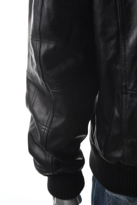 Michael Kors Black Leather Ribbed Full Zip Lined Coat M BHFO