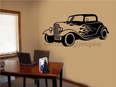 Antique Car Old Fashioned Vintage Vinyl Decal Wall Stickers Garage