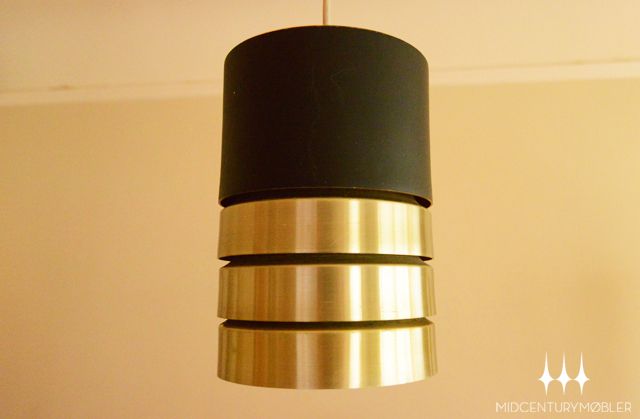 Brass Danish Modern Mid Century Cylinder Pendant Lamp Light Eames