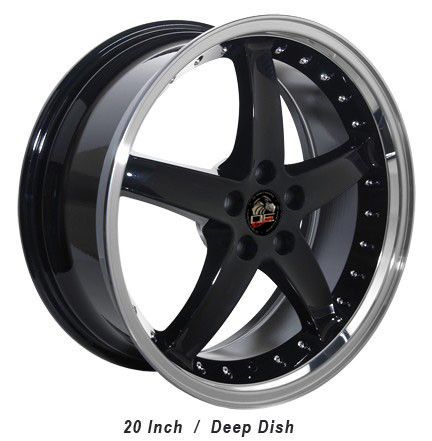 20 x8 5 10 Black Cobra Style R Rims Deep Dish Fit Mustang® GT