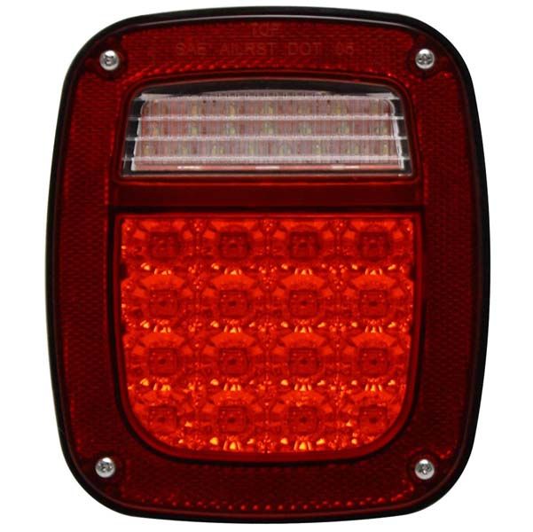 LED Jeep Wrangler Tail Lamp w Connector 91 97 Passenger Side