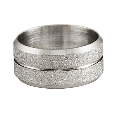Mens Stainless Steel Rings w Sandblast Finish in Size 9 10 11 or 12