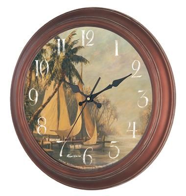 New Haven Sail Boat Wall Clock in Antique Copper 1022CP Sail