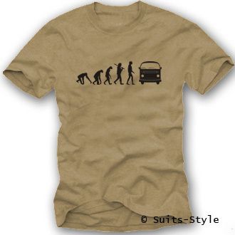 Evolution Hippie Bus   T1   T Shirt 60er 70er lustige sechziger