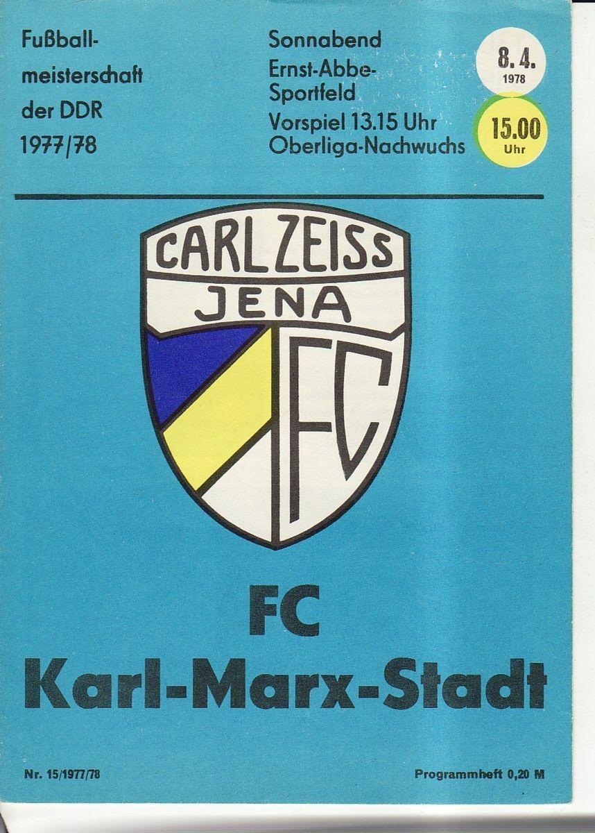 OL 77/78 Carl Zeiss Jena   Karl Marx Stadt