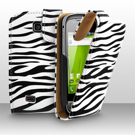 Zebra Stil Lederklappetui Für Samsung Galaxy Mini S5570 + Film