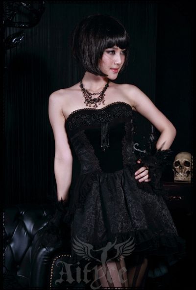 Lolita Kleid Royal schwarz Abendkleid Visual Kei Kostüme