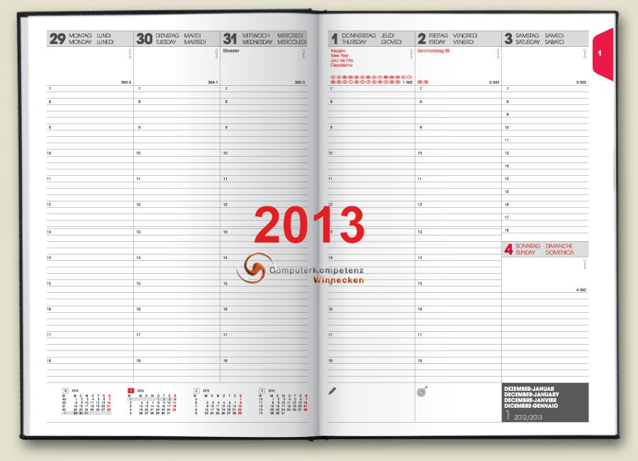 Brunnen Buchkalender Miradur Kalender 2013 1Woche=2Seiten 16,8x24 10