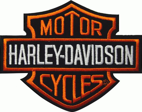 Harley Davidson Classic Bar + Shield Aufnäher 14x11cm Patch Orange