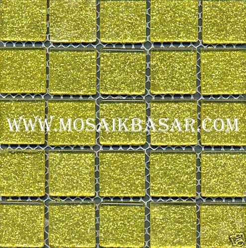 Mosaik Glasfliesen CRYSTAL gold gehämm 1 m² HuH CM 4GO5