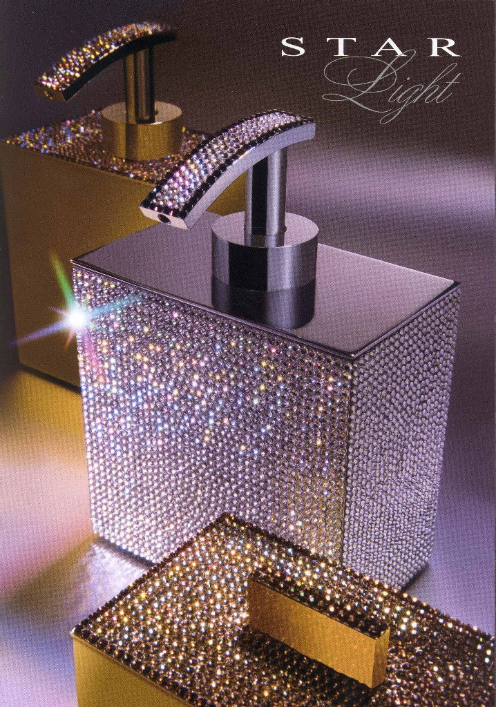 Windisch 90513 Luxus Seifenspender Swarovski Kristalle Chrom Gold